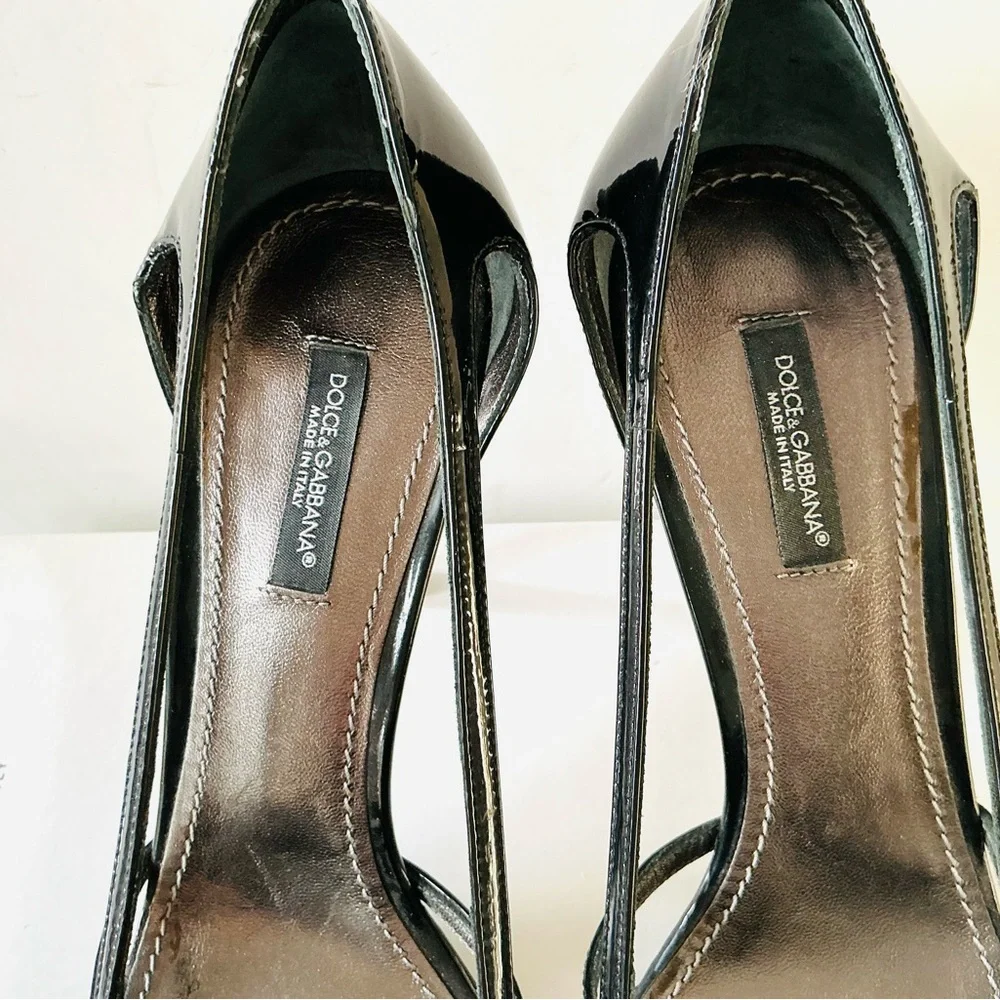 Dolce & Gabbana black patent heels 38